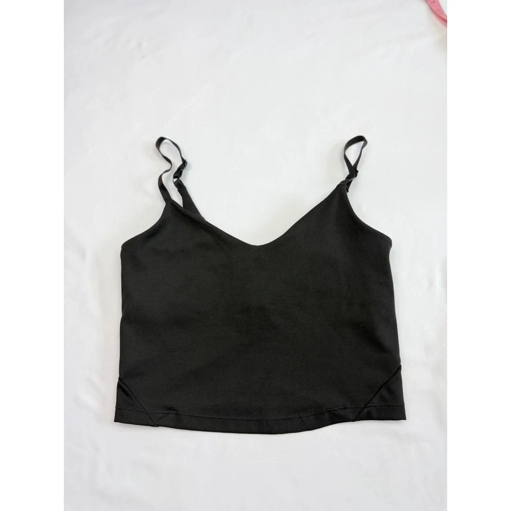 Sommer Ray Womens Black Adjustable Strap Crop Top Camisole with Shelf Bra S/P - Picture 5 of 9
